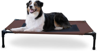 Elevated Dog Cot, Breathable Cooling Elevated Cot Hammock Pet Bed for Large Dogs, Washable Mesh Cover, Raised Metal Frame, Collapsible, Portable - Large 42 X 30In